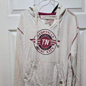 Brand Premium 51 Hoodie Unisex Medium Nashville Music City Grunge Red Thread